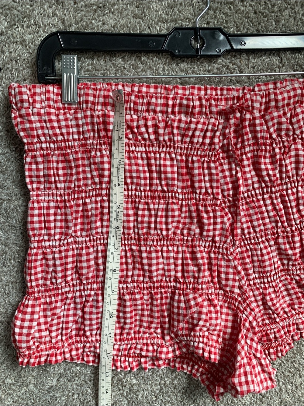 Sugar Kiss Red Gingham Smocked High Waisted Shorts - Picture 6 of 9